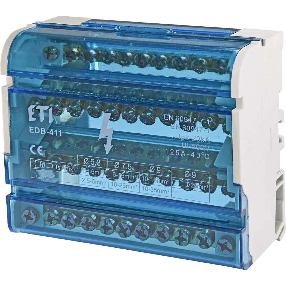 Блок розподільчий (4p, 3L+PE/N) 125A 11 виходів