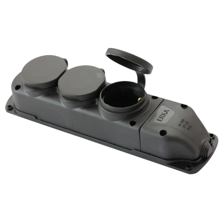 Колодка потрійна із заглушкою 3*16 (каучук)