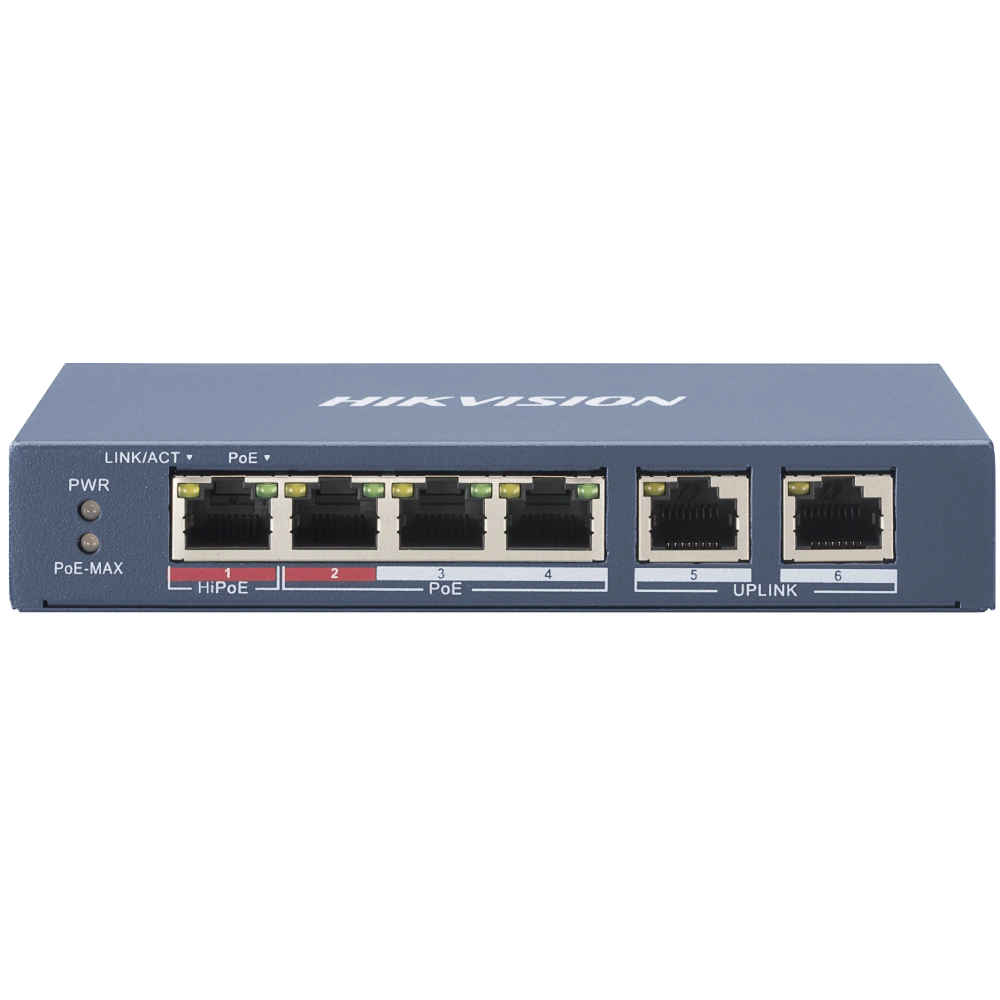 4-портовий некерований POE комутатор Hikvision