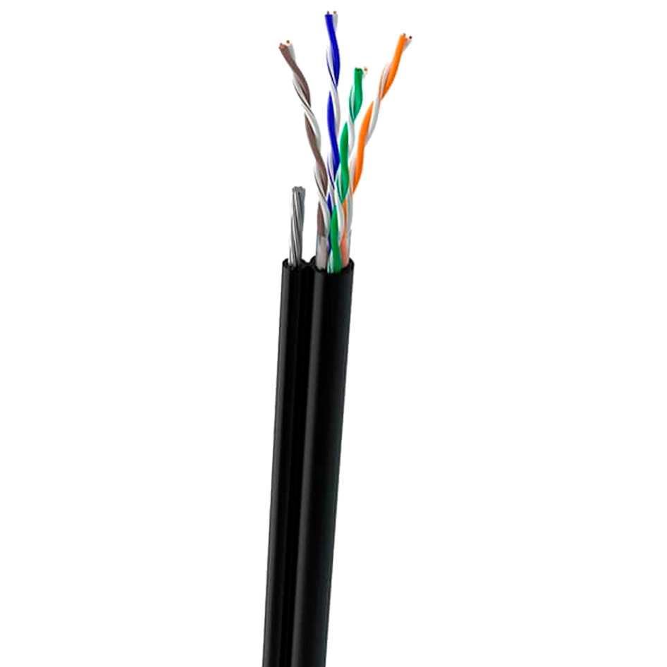 Кабель вуличний з тросом 7*0,5мм cat 5e