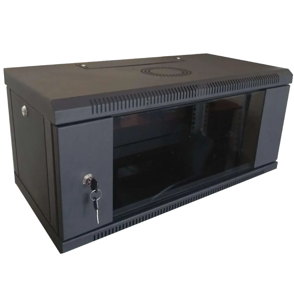 Шафа коммутаційна настінна 6U 600x350 розбірна чорна